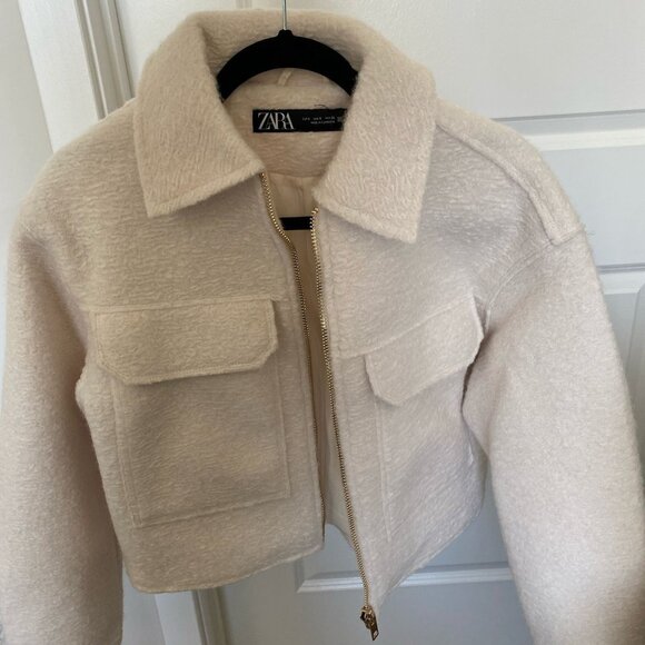 CROPPED ZARA JACKET-BEIGE - Picture 1 of 7